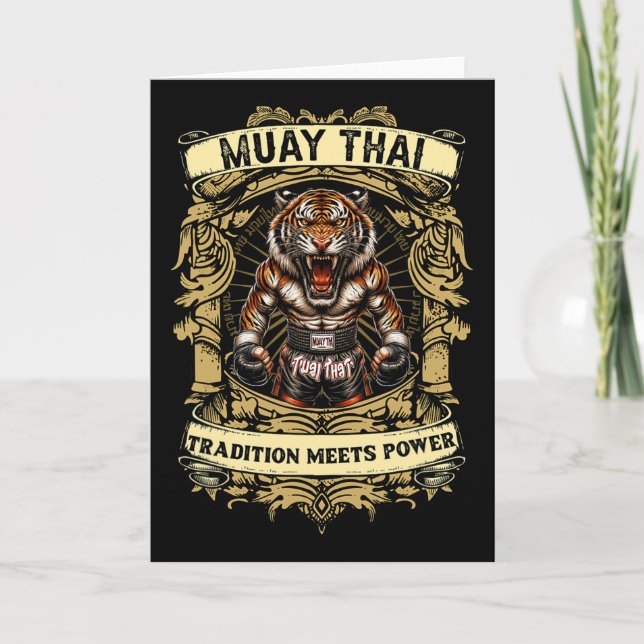 Cartão Tradição Encontra Poder - Kickboxing E Muay Thai F (Frente)