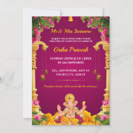 Cartão tradicional índio Griha Pravesh