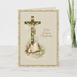 Cartão Tradicional simpatia Católica Condolence Crucifix