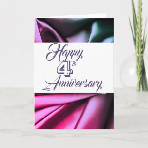 Cartão Traditional Silk 4th Anniversary Greeting Card