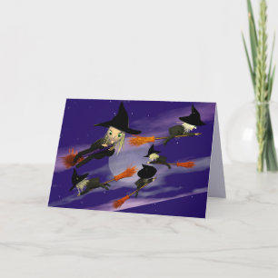 Cartão Tráfego de Bruxas de Halloween