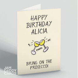 Cartão Traga O Aniversário Do Prosecco