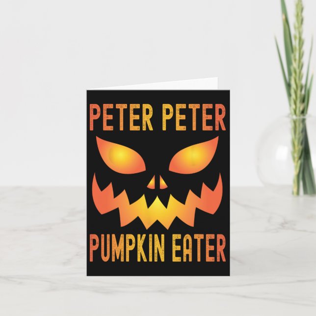 Cartão Traje Combinado Engraçado de Halloween Peter Abóbo (Frente)