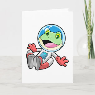 Cartão Traje de Astronauta de Sapo Espaço