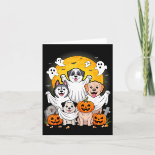 Cartão Traje de Halloween de Cachorro Fantasma Divertido