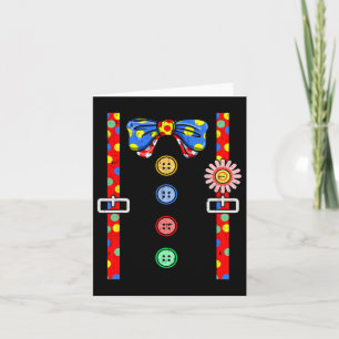 Cartão Traje de Palhaço Halloween Vintage 