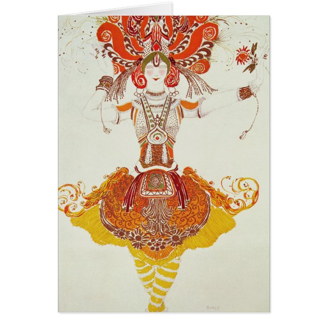 Cartão Traje do balé para "o Firebird", por Stravinsky (Frente)