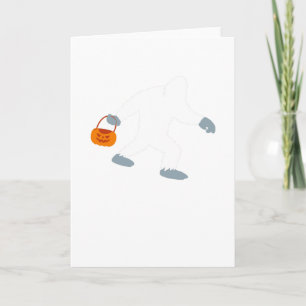 Cartão Traje do Dia das Bruxas da abóbora de Bigfoot