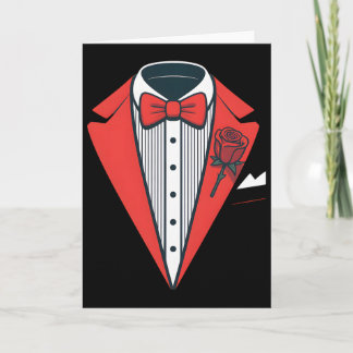 Cartão Traje Esmoquin Vermelho Com Gravata Borboleta Form