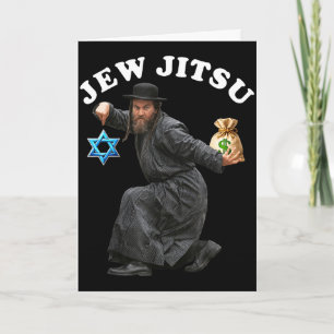 Cartão traje judaico roupas hanukkah rabino dança horá