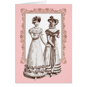Cartão Trajes Parisiens 1821 formas do francês da