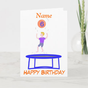 Cartão Trampoline Card for boy, add name age.