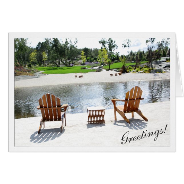 Cartão Tranquil Beach Chairs Foto com Conjunto de Quadros (Frente Horizontal)