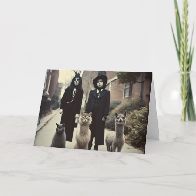 Cartão Transferência instantânea de Halloween estranha ou (Frente)