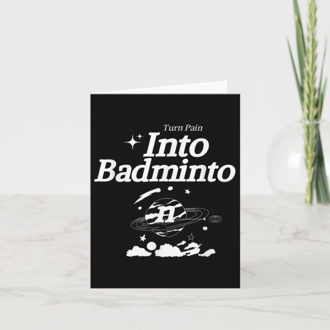 Cartão Transforme Dor Em Esportes De Roupa De Badminton (Frente)