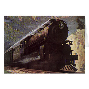 Cartão Transporte Antigo, Viagem de Trem na Montanha
