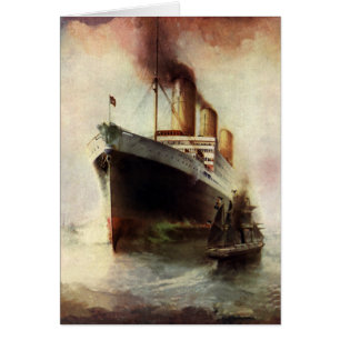 Cartão Transporte de viagens vintage Navio de cruzeiro no