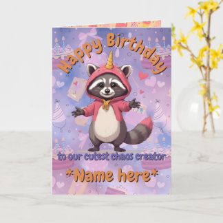 Cartão Trash Panda - Birthday Card - customizable name