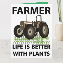 Cartão Trator Agrícola Campo Agricultor Saudação
