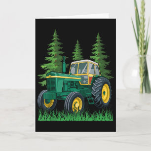 Cartão Trator de Agricultura Verde 