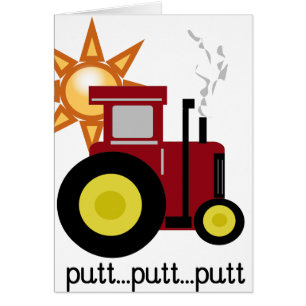 Cartão Trator de fazenda vermelho