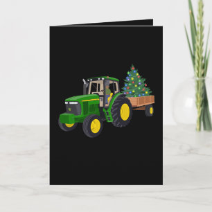 Cartão Trator de Natal Fazenda Árvore Luzes de Natal Féri