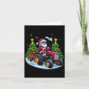 Cartão Trator de Natal Papai Noel Xmas Caminhão Fazenda H