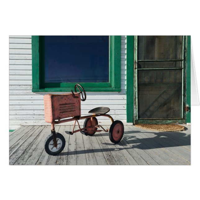 Cartão Trator do brinquedo do vintage (Frente Horizontal)