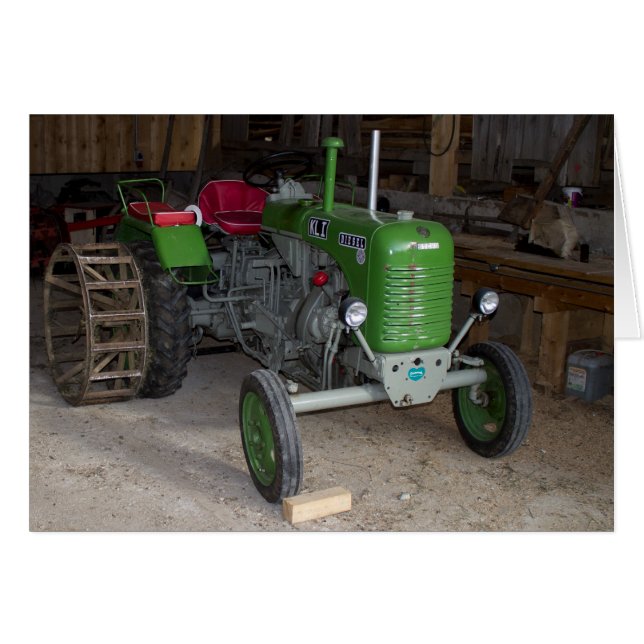 Cartão Trator Verde Steyr KL I (Frente Horizontal)