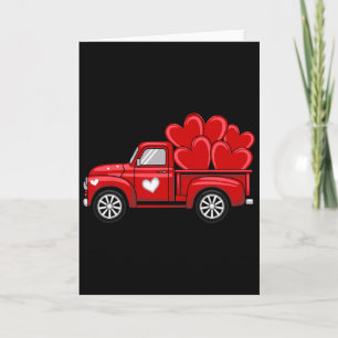 Cartão Trator Vermelho Transportando Corações Funny Valen
