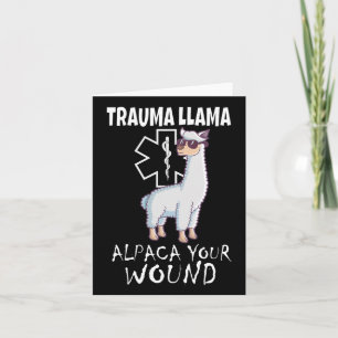 Cartão Trauma Llama Emt Design Médico Ems Alpaca Sua Mulh