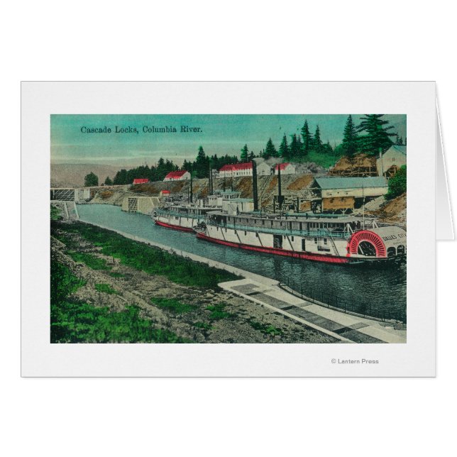 Cartão Trava de Cascade no Rio Columbia (Frente Horizontal)