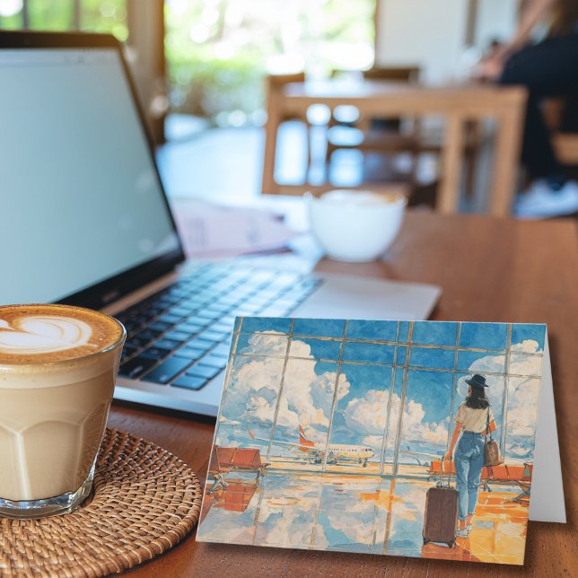 Cartão Travel Birthday Airplane Airport Runway Aviation (Criador carregado)