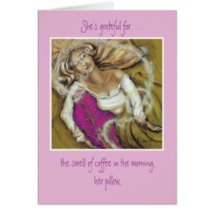 Cartão Travesseiro cor-de-rosa