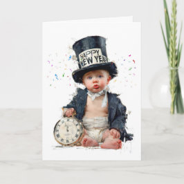 Cartão Trazendo o Ano Novo com um Sorriso