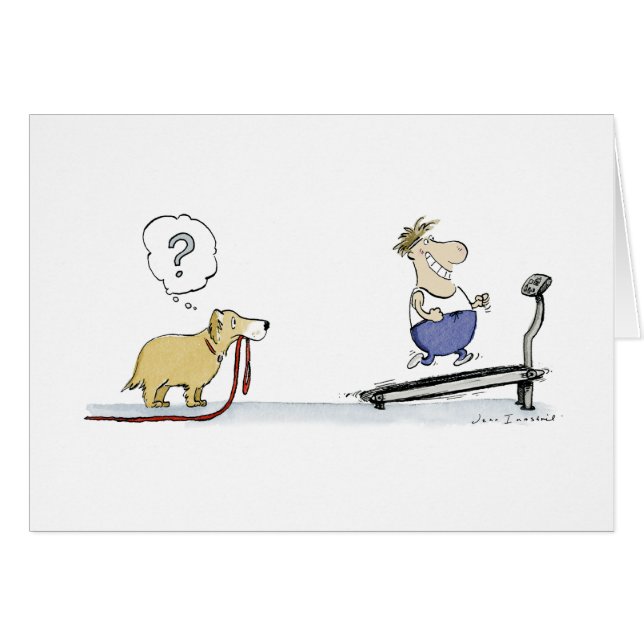 Cartão Treadmill Cartoon (Frente horizontal)