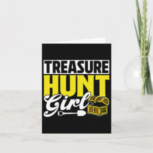 Cartão Treasure Hunt Girl Hunter Treasures Caçando Tesu