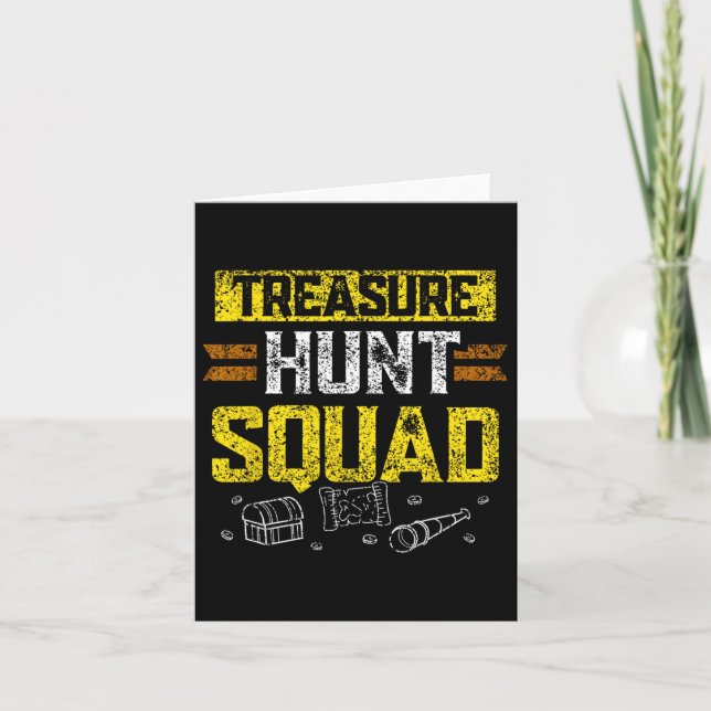 Cartão Treasure Hunt Squad Hunter Treasures Caçando Treas (Frente)