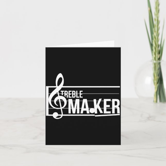 Cartão Treble Maker Pun Funny Marching Band Music Lover E (Frente)