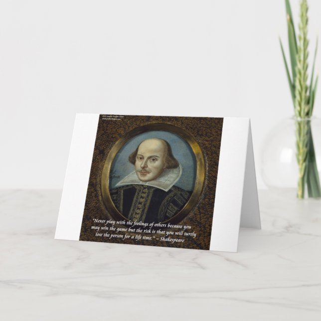 Cartão Trecho de Shakespeare e seus sentimentos famosos (Frente)