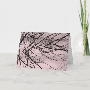 Cartão Tree Branch Reflection on Pink Water Greeting Card