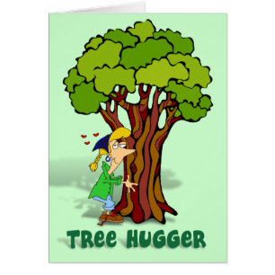 Cartão Tree Hugger Girl