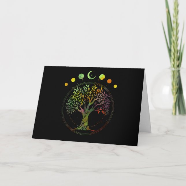 Cartão Tree of Life Phases of the Moon (Frente)
