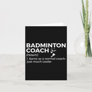 Cartão Treinador de Badminton Definição Badminton Engraça