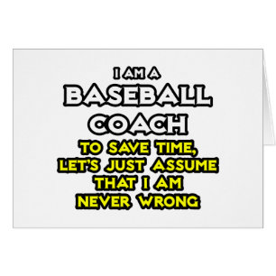 Cartão Treinador de baseball.. Suponha Que Nunca Estou Er