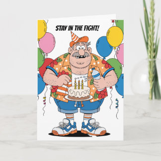 Cartão Treinador de Boxe Desenho de Aniversário do Homem