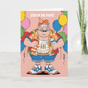 Cartão Treinador de Boxe Design de Aniversário do Homem d