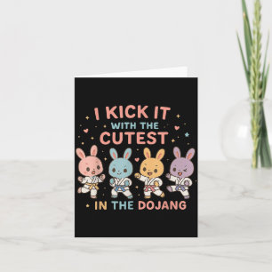 Cartão Treinador de Taekwondo do Kick With Easter Bunnies