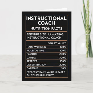 Cartão Treinador Instrucional de Professor Fatos de Nutri