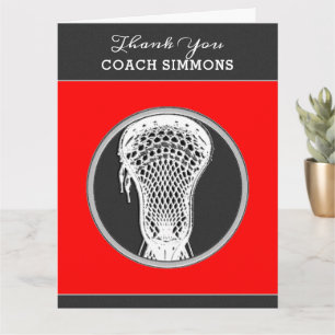 Cartão treinador personalizado da equipe de lacrosse